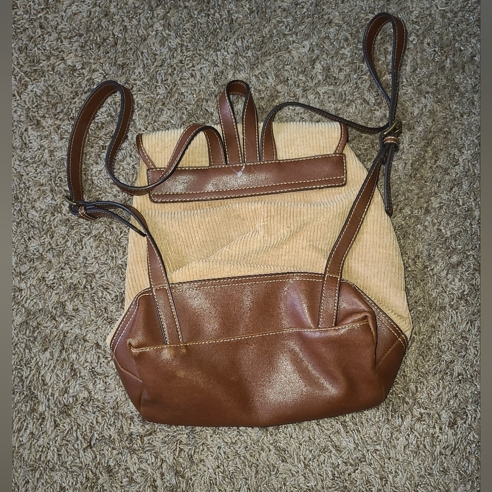 Vintage American Living Corduroy mini backpack tan - Picture 8 of 8